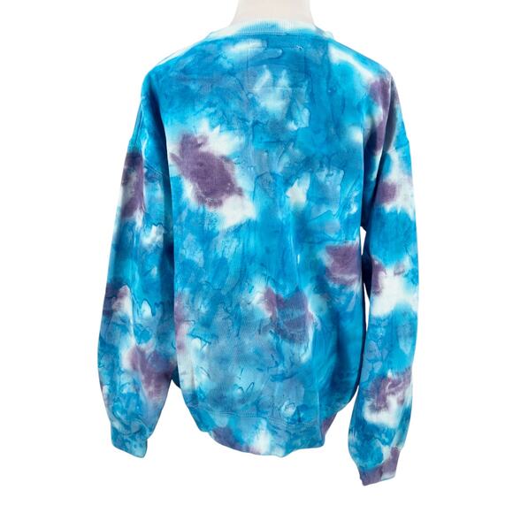 La Detresse Revolve Womens Blueberry Mystic Tie Dye Sweatshirt Size Medium M - Picture 6 of 11